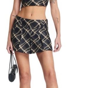 I.AM.GIA Black Check Carmel Skirt